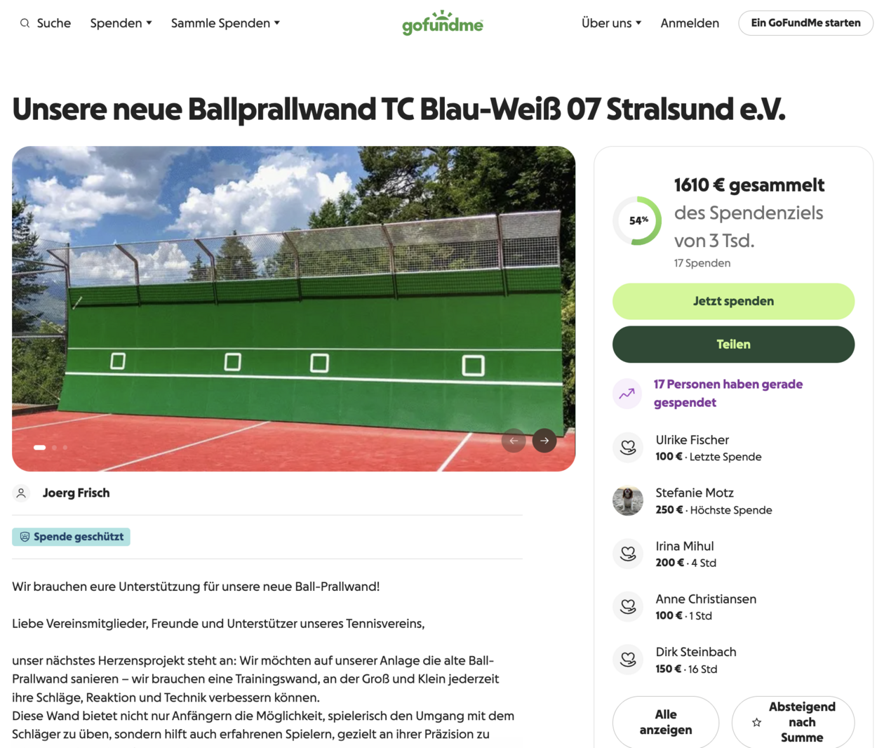 SPENDENAKTION LÄUFT SUPER AN