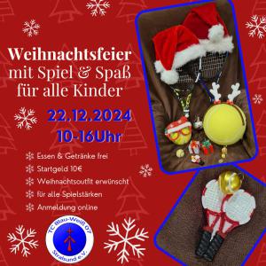 KINDERWEIHNACHTSFEIER MIT SPIEL UND SPASS AM 22.12.2024